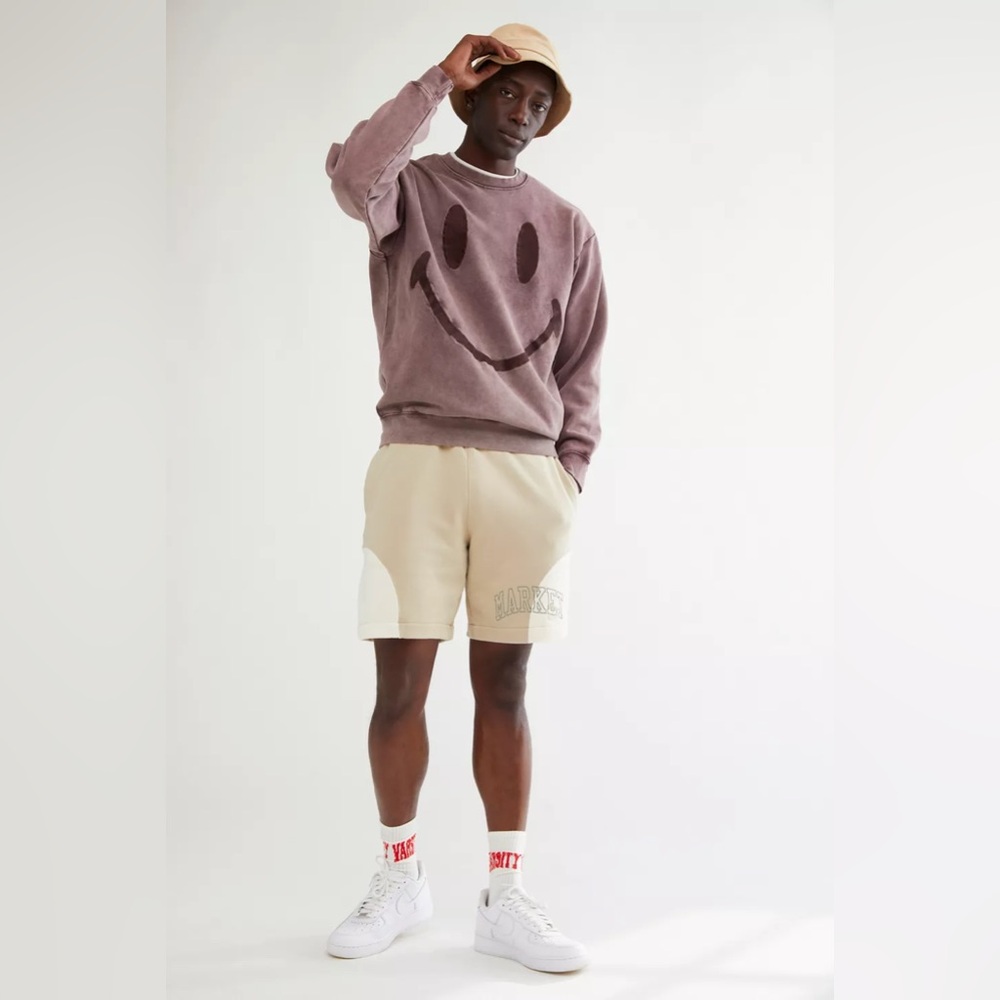 Market X/ Urban Outfitters Smiley Oversized Crew
Neck Sweatshirt Size Medium - Picture 2 of 12